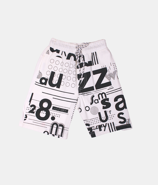 Danaboi White Typographic Boys Co-ord Set