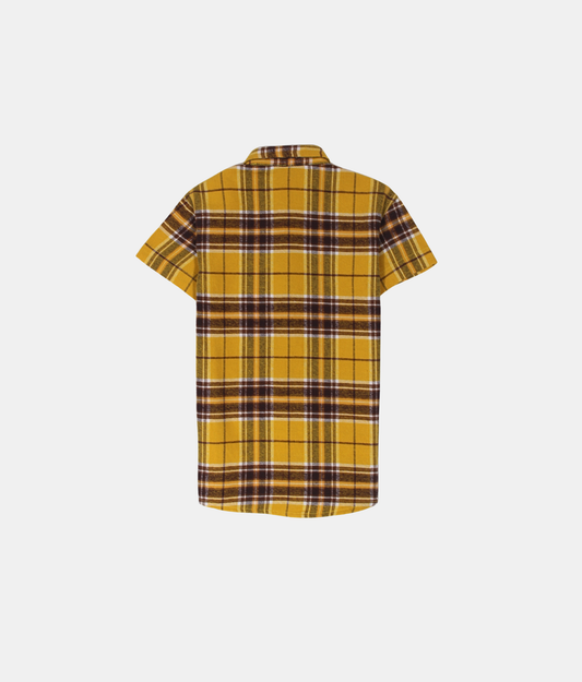 Danaboi Mustard Yellow Checked Boys Shirt
