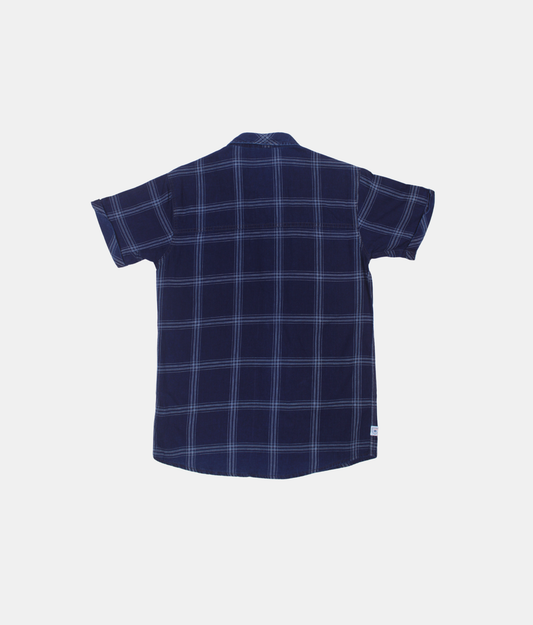 Danaboi Navy Blue Boys Checked Shirt Half Sleeves