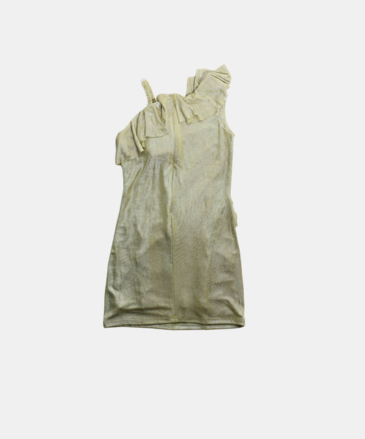 Tiny Girl Olive Green One-Shoulder Girls Dress