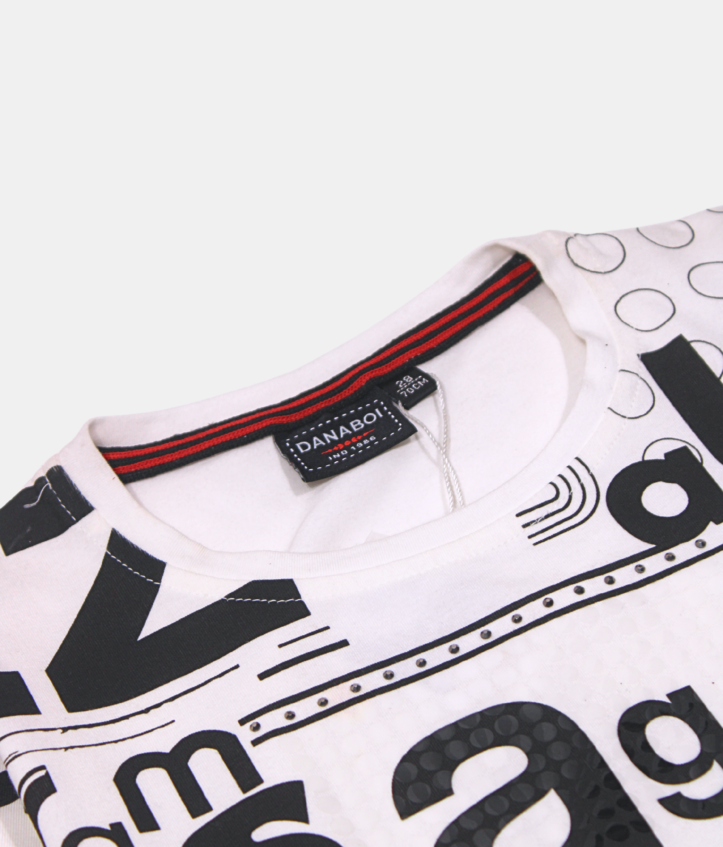 Danaboi White Typographic Boys Co-ord Set