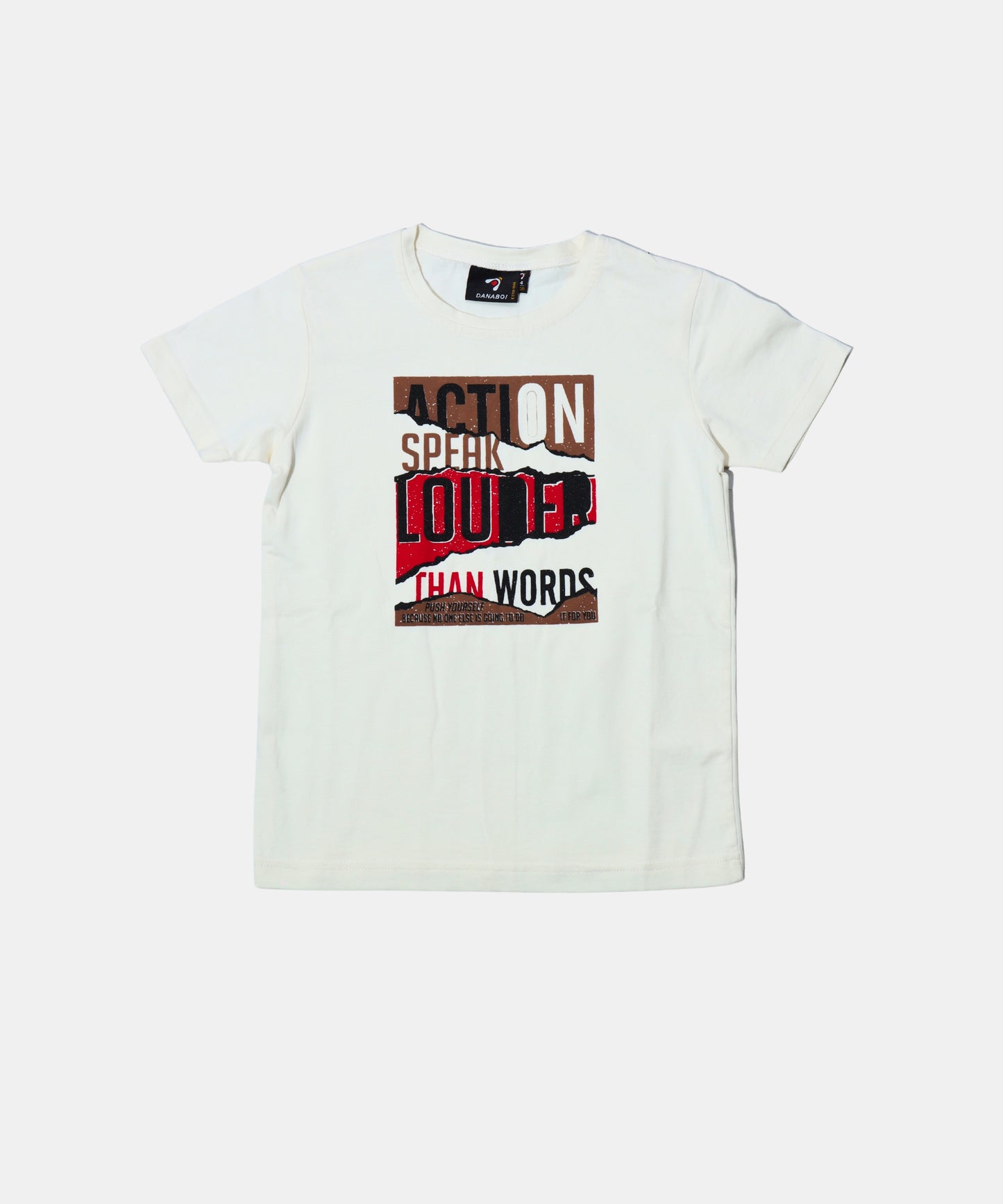 Danaboi White Motivational Print Boys T-Shirt