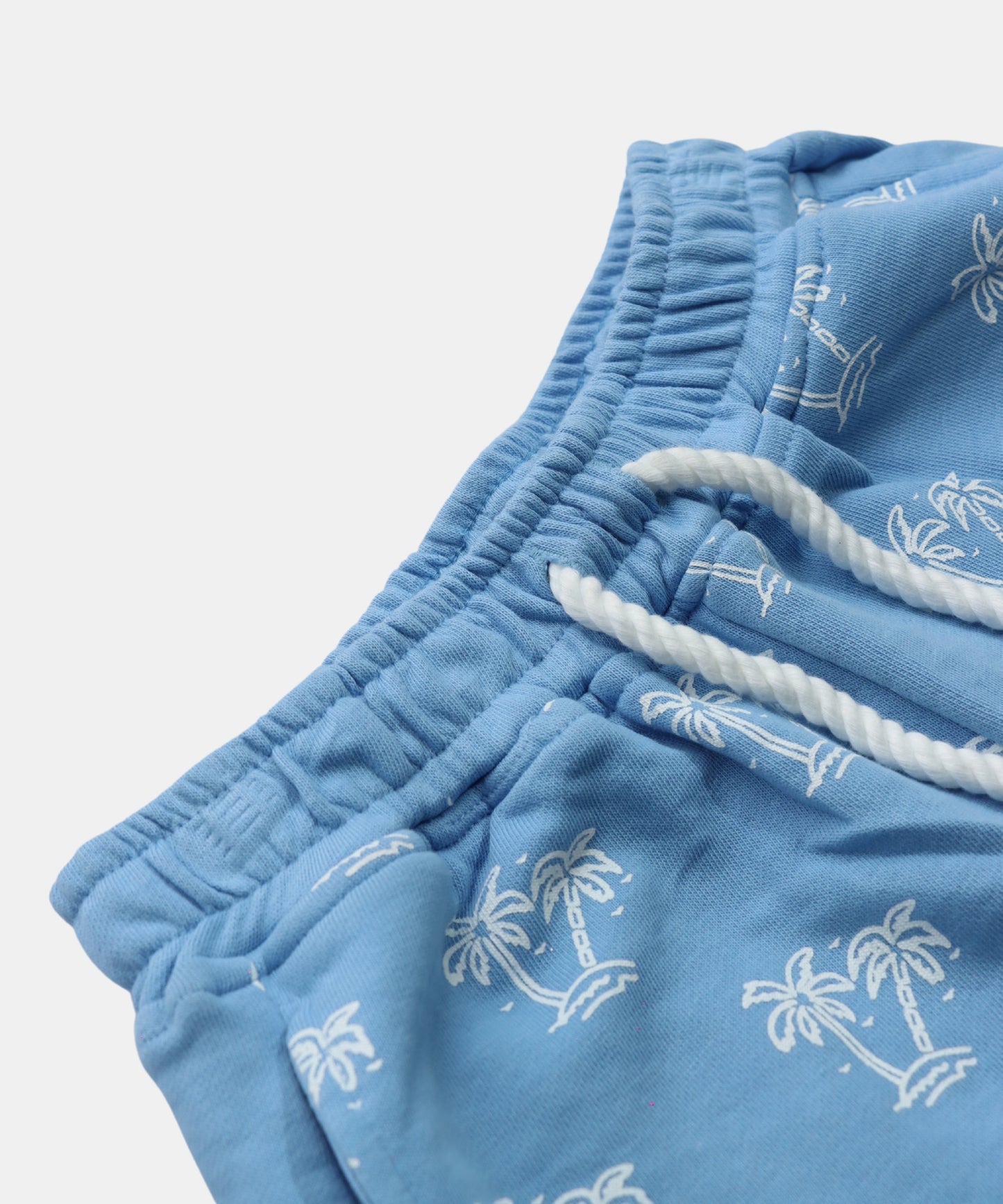 Tiny Girl Blue Palm Tree Print Baby Shorts