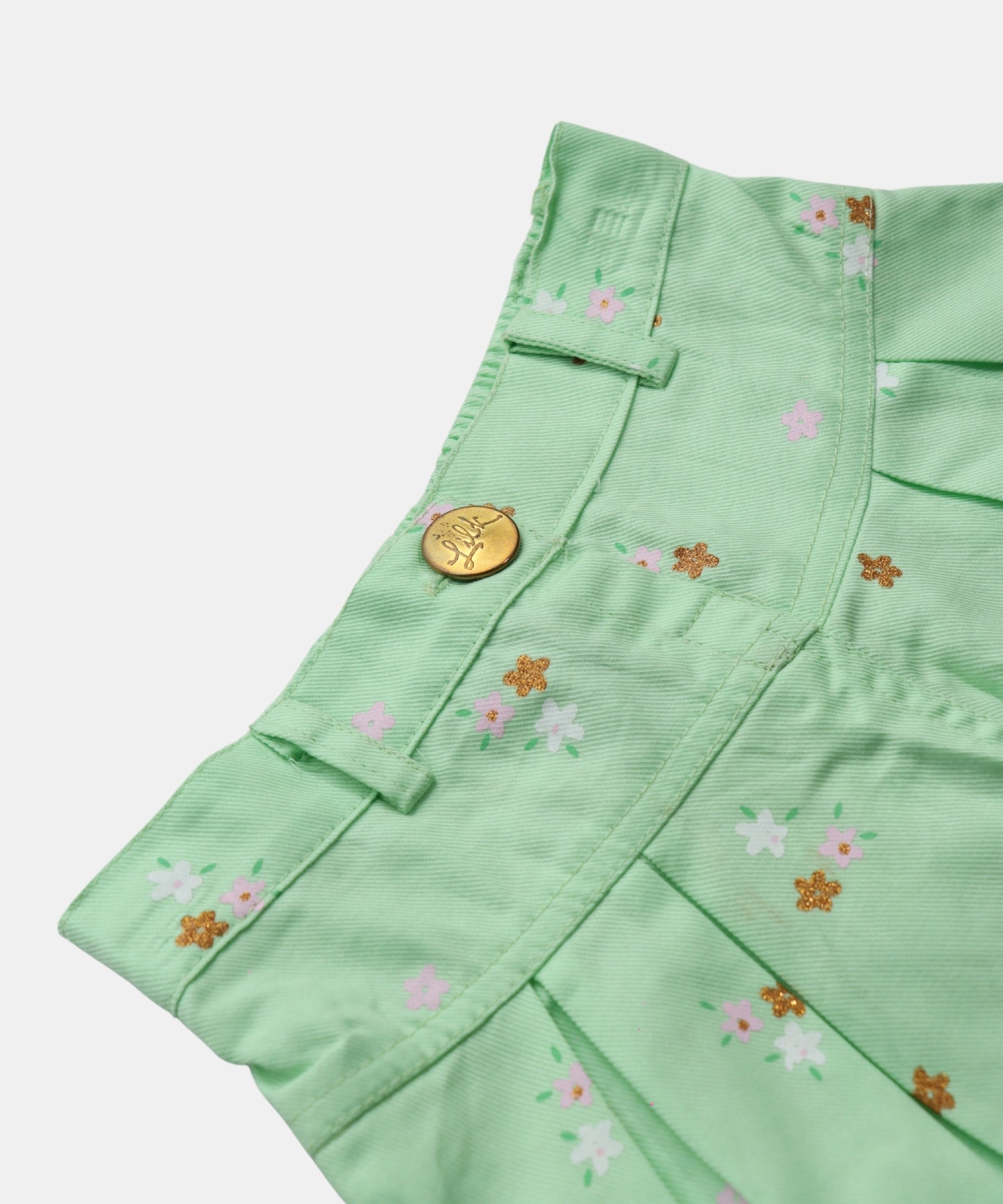 Tiny Girl Mint Green Floral Baby Shorts
