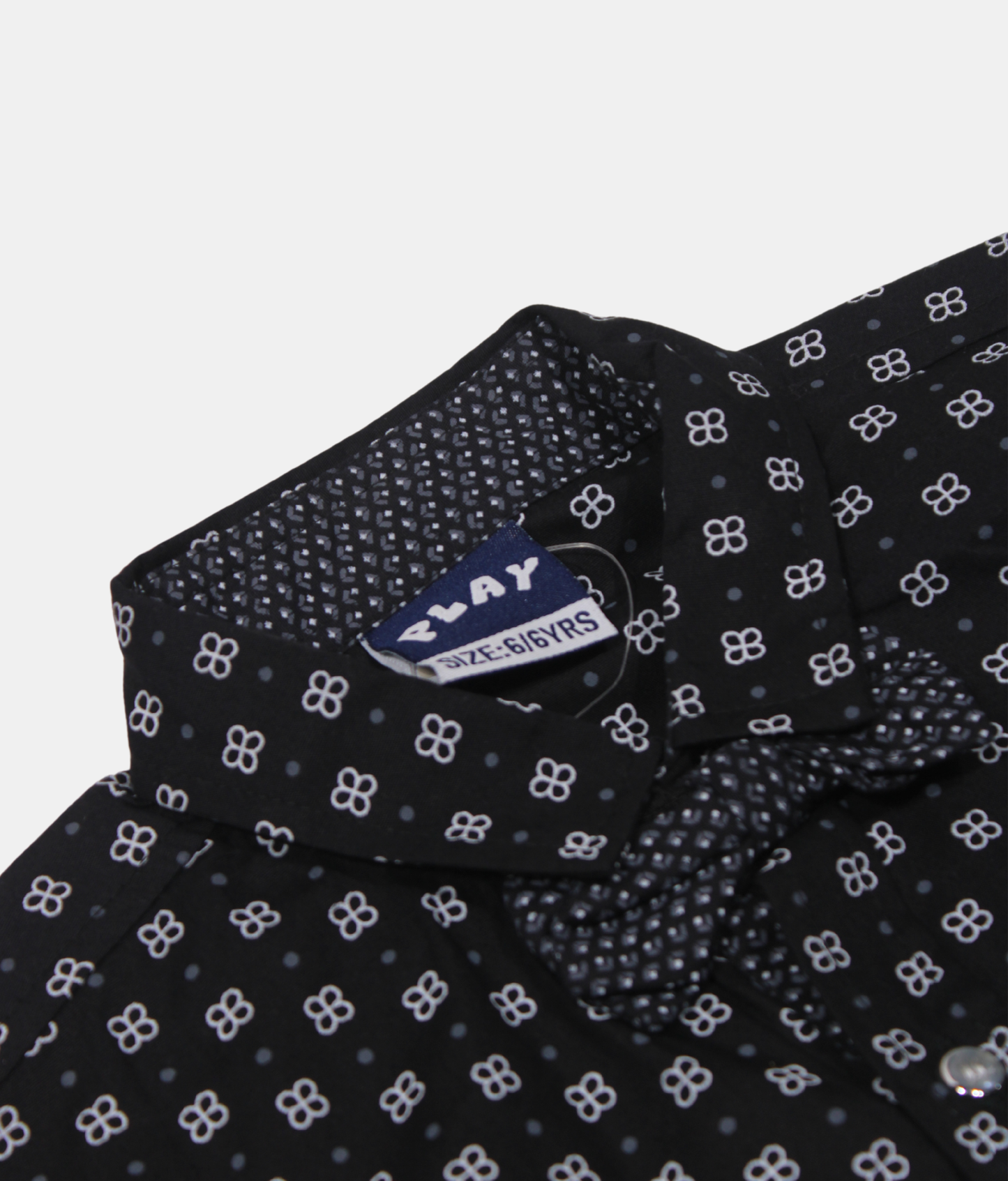 Danaboi Black Printed Boys Shirt with Bow Tie