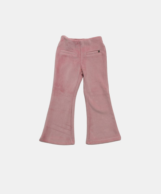 Tiny Girl Pink Ribbed Velvet Flare Pants