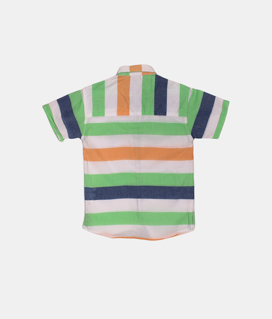 Danaboi Multicolour Striped Boys Shirt with Nautical Print