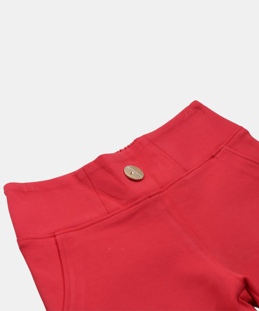 Tiny Girl Coral Red Girls Stretch Pants