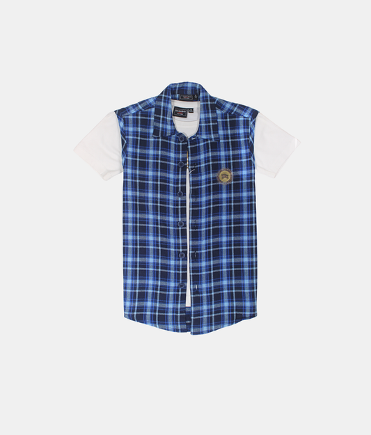 Danaboi Blue Checkered Boys Co-ord Set