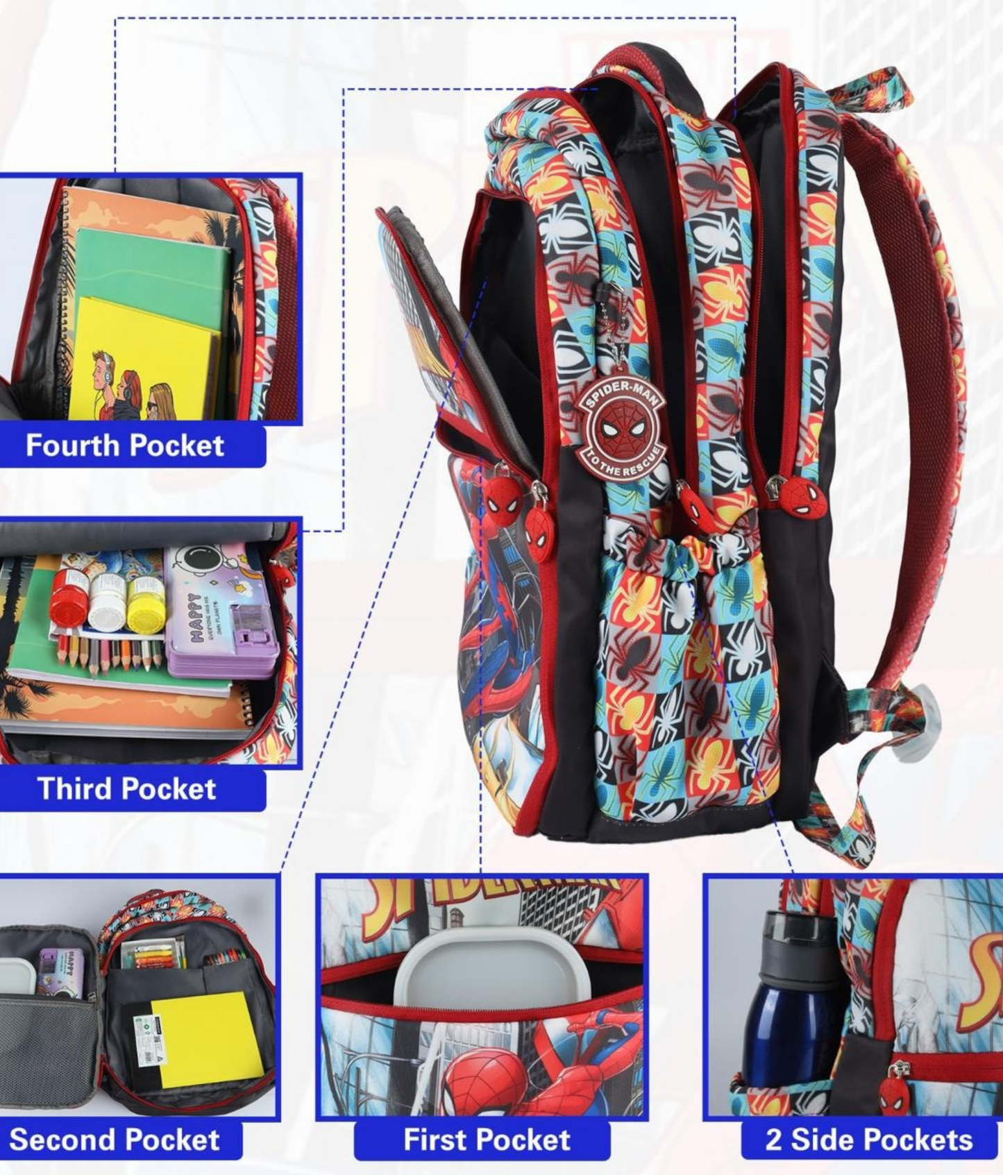 Karston Red Marvel Spider-Man Kids Backpack