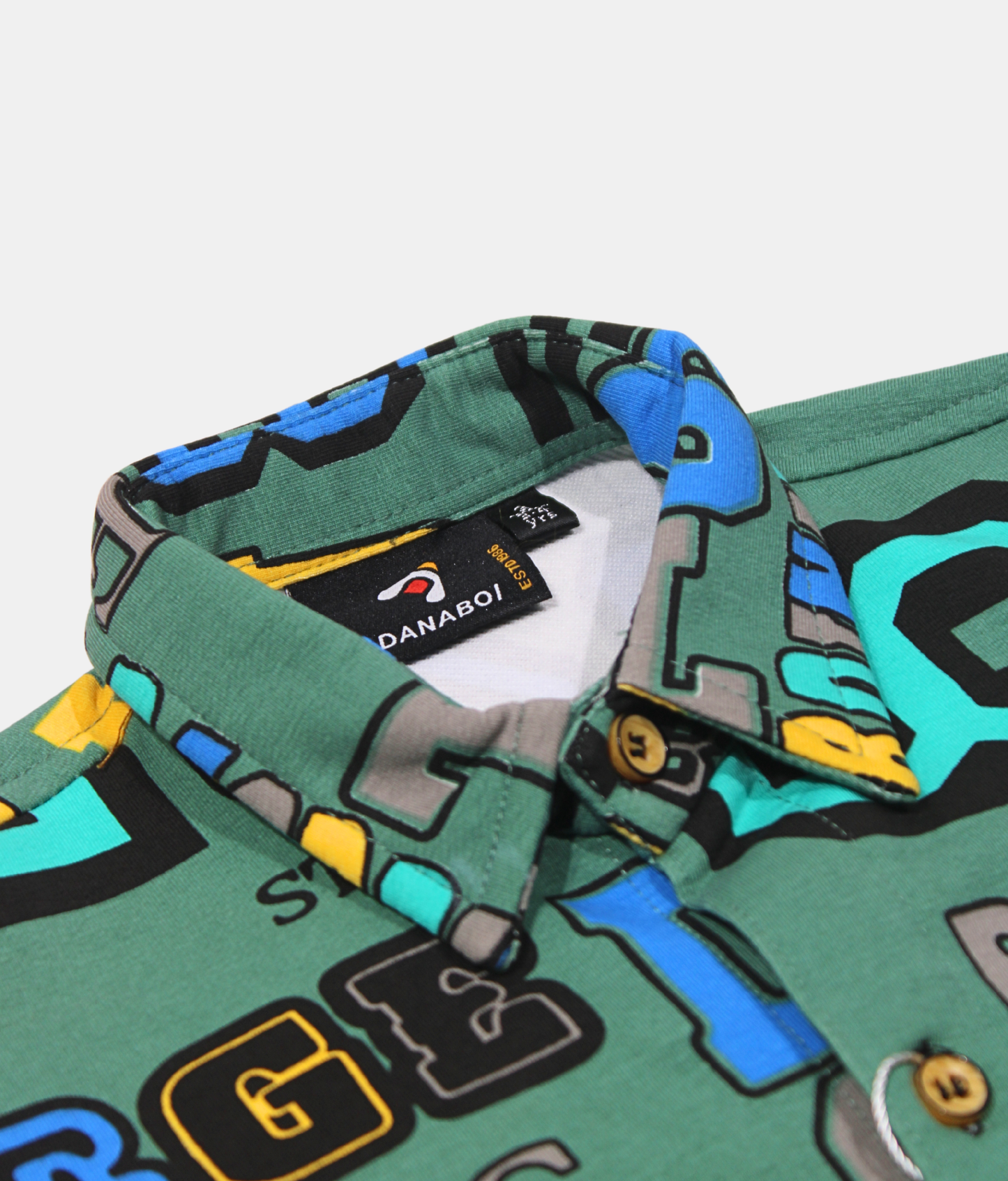 Danaboi Green Alphabet Print Boys Shirt