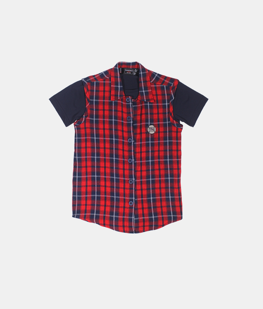 Danaboi Red Checkered Boys Co-ord Set