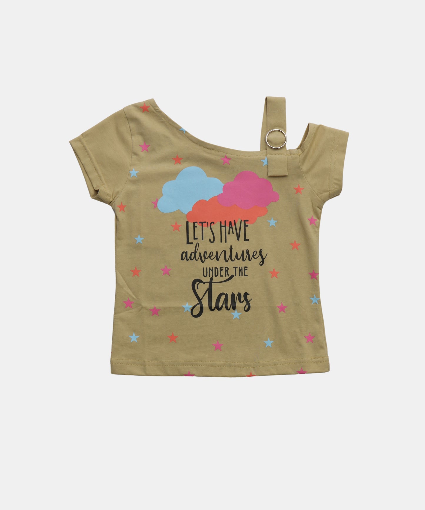 Tiny Girl Mustard One Shoulder Printed Top