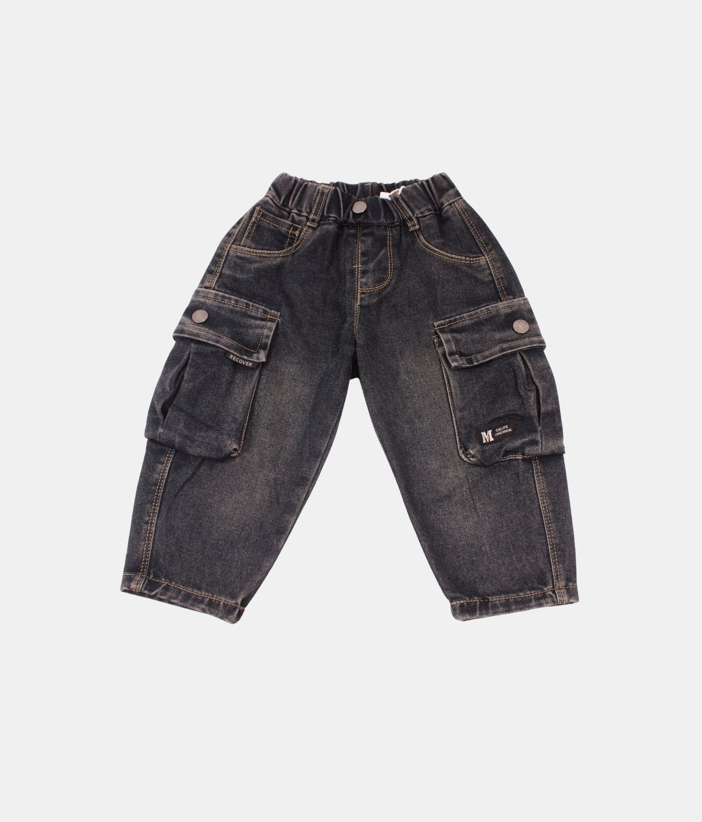 DAPP Black Washed Boys Cargo Jeans