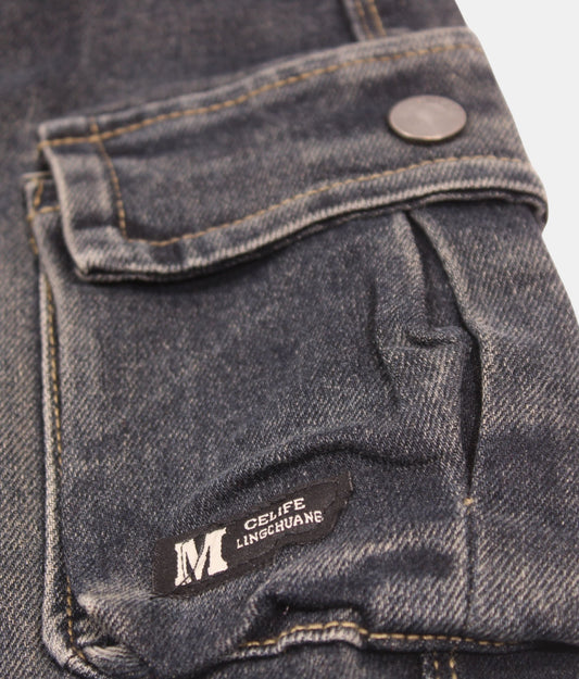 DAPP Black Washed Boys Cargo Jeans