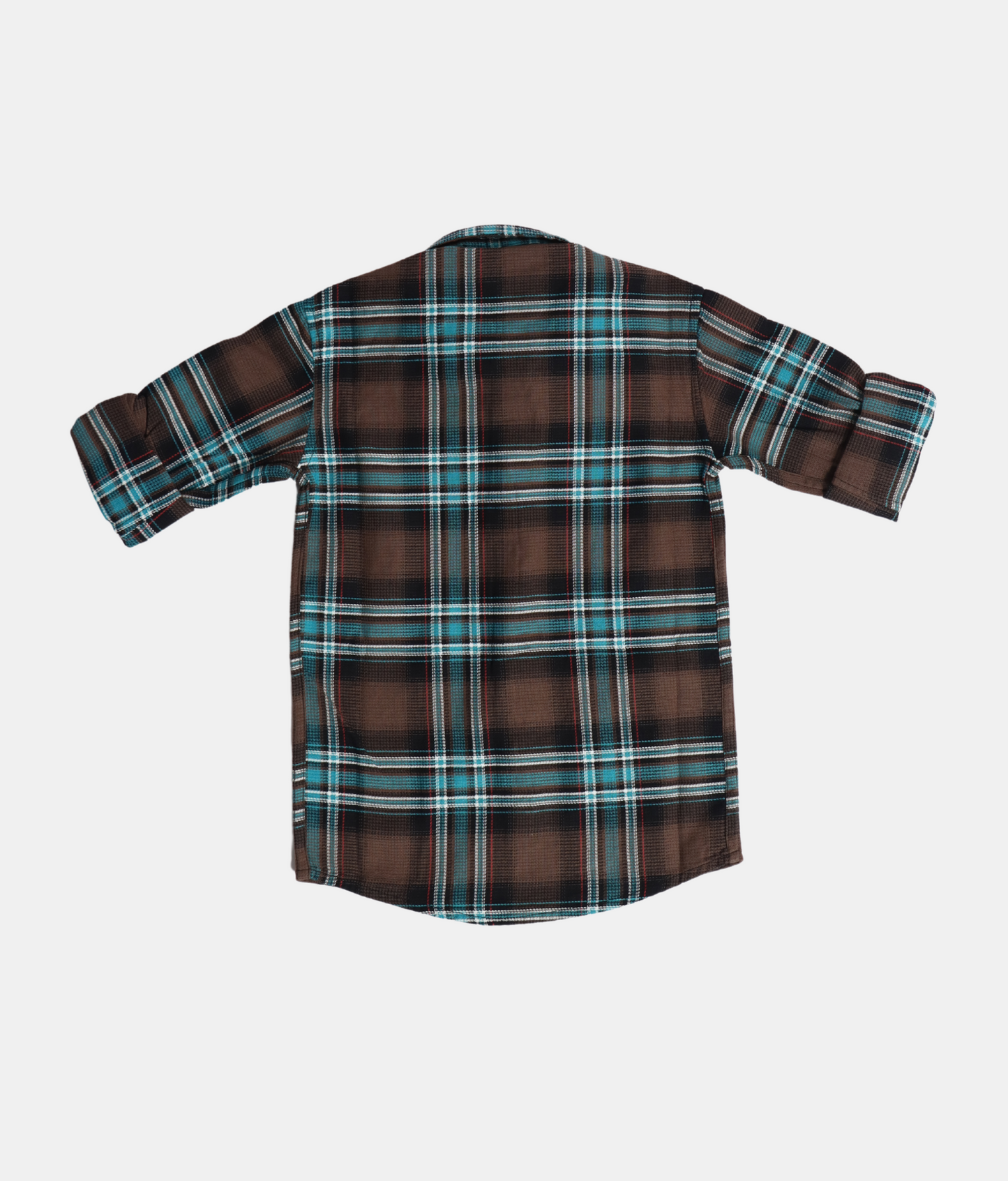 Danaboi Brown Checked Boys Long Sleeve Shirt