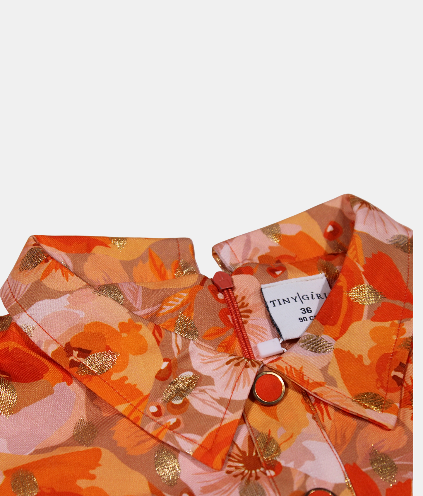 Tiny Girl Orange Floral Girls Dress