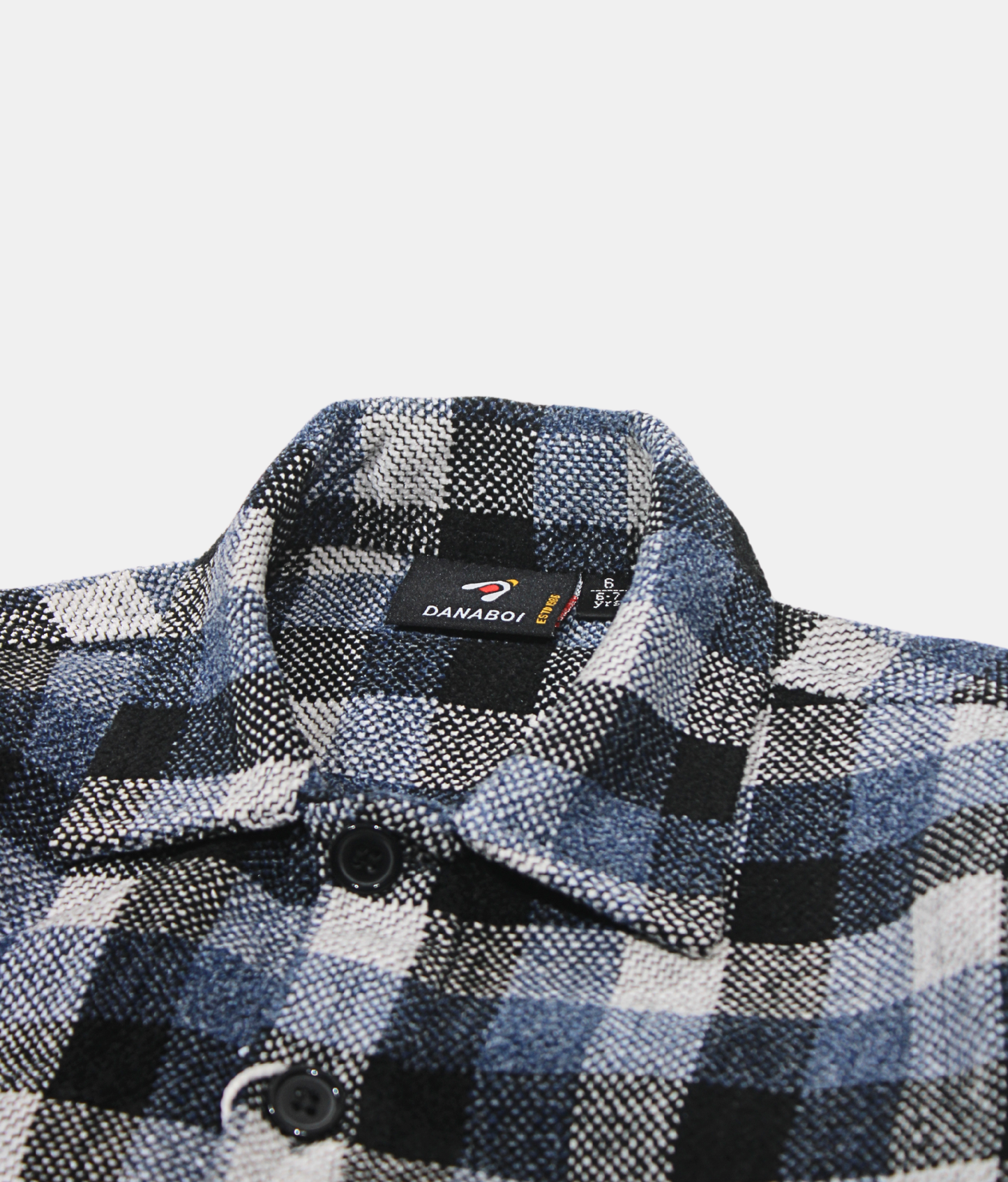 Danaboi Navy Blue & White Checked Boys Shirt