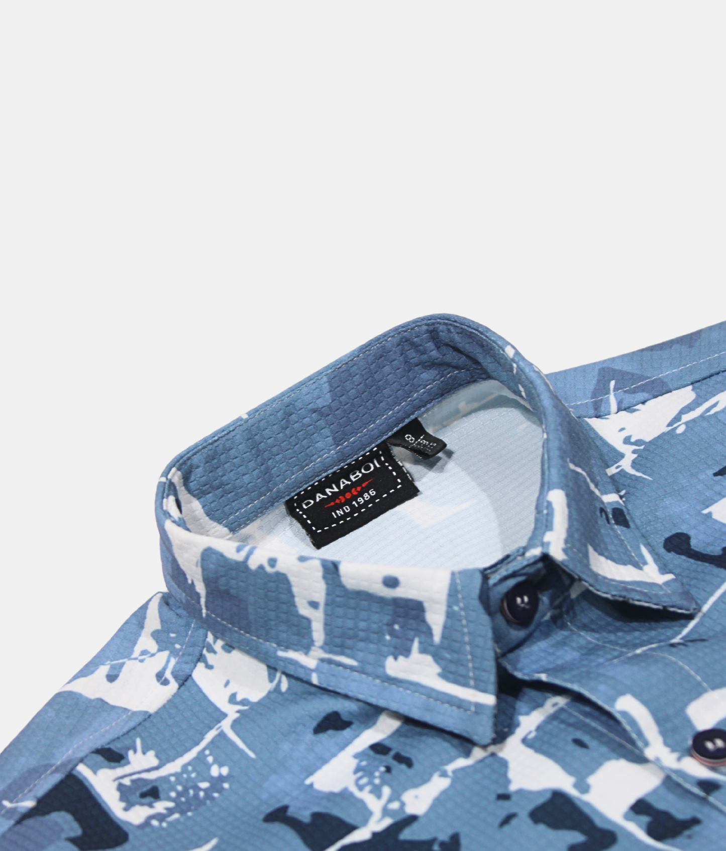 Danaboi Blue Abstract Print Boys Shirt with Full Sleeves