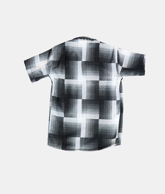 Danaboi Black & White Checked Boys Shirt with Half Sleeves