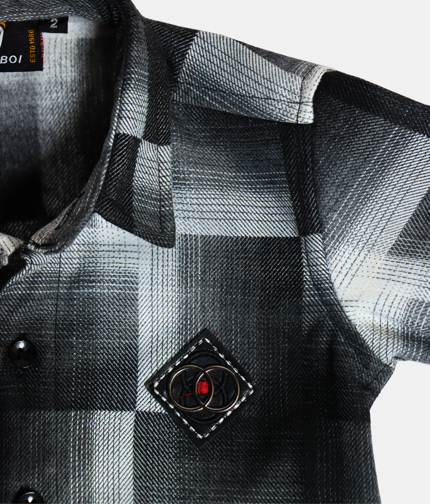 Danaboi Black & White Checked Boys Shirt with Half Sleeves