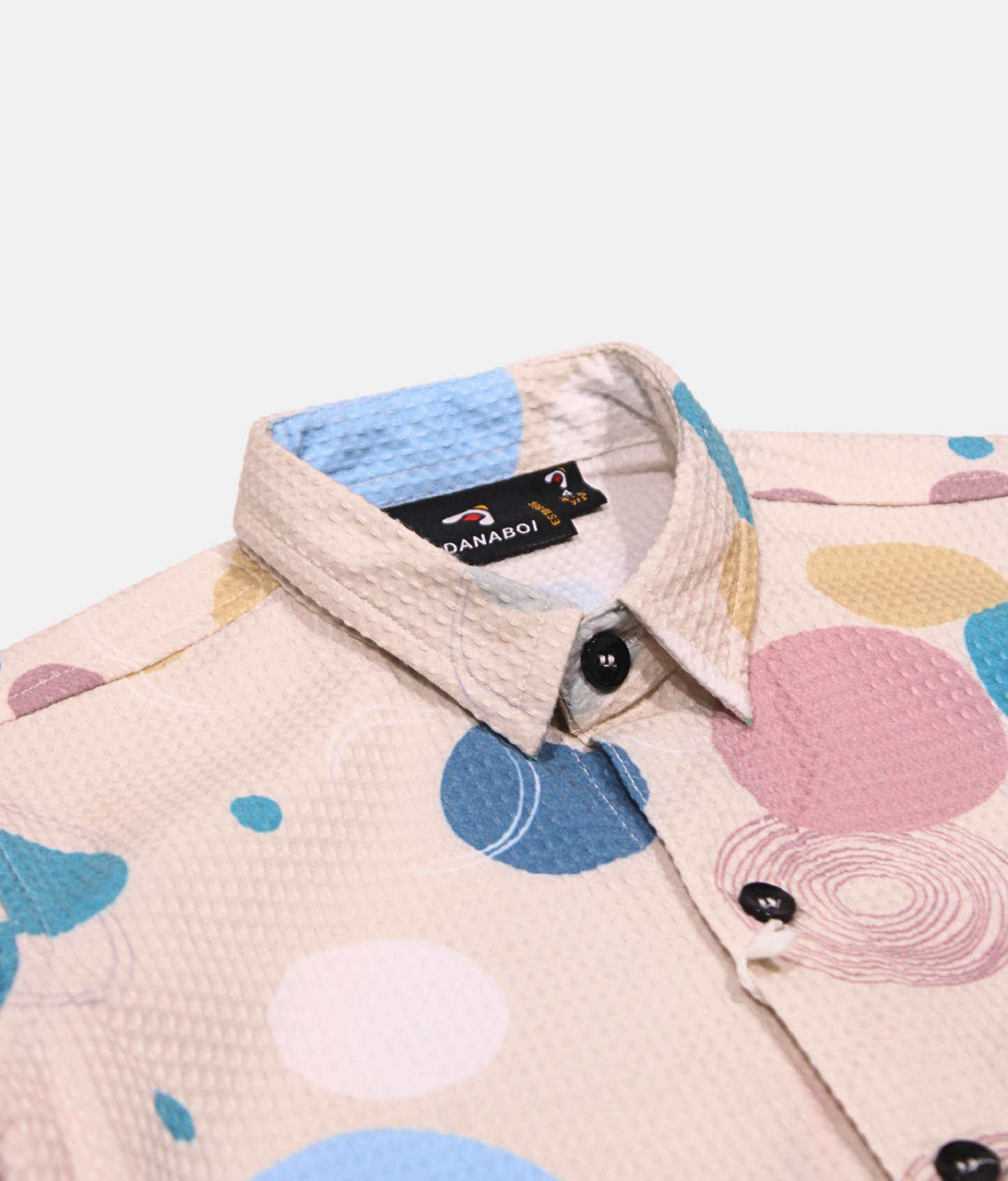 Danaboi Beige Multi-Polka Boys Shirt with Full Sleeves