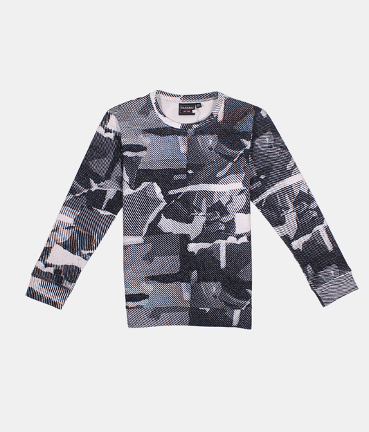 Danaboi Grey Camouflage Print Boys Full Co-ord Set