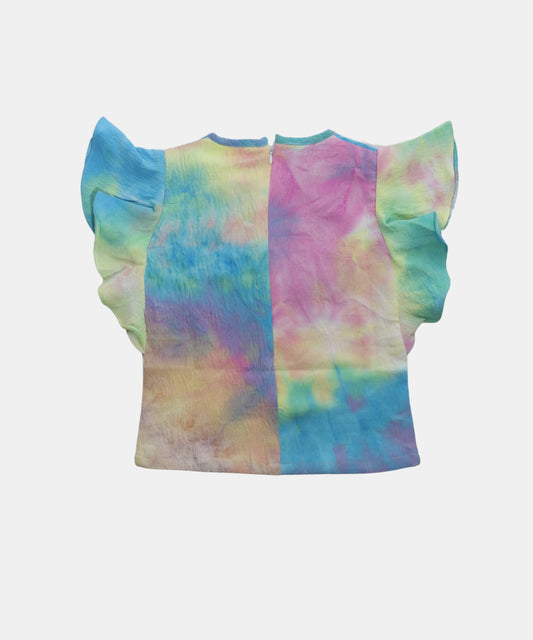 Tiny Girl Rainbow Tie-Dye Girls Top