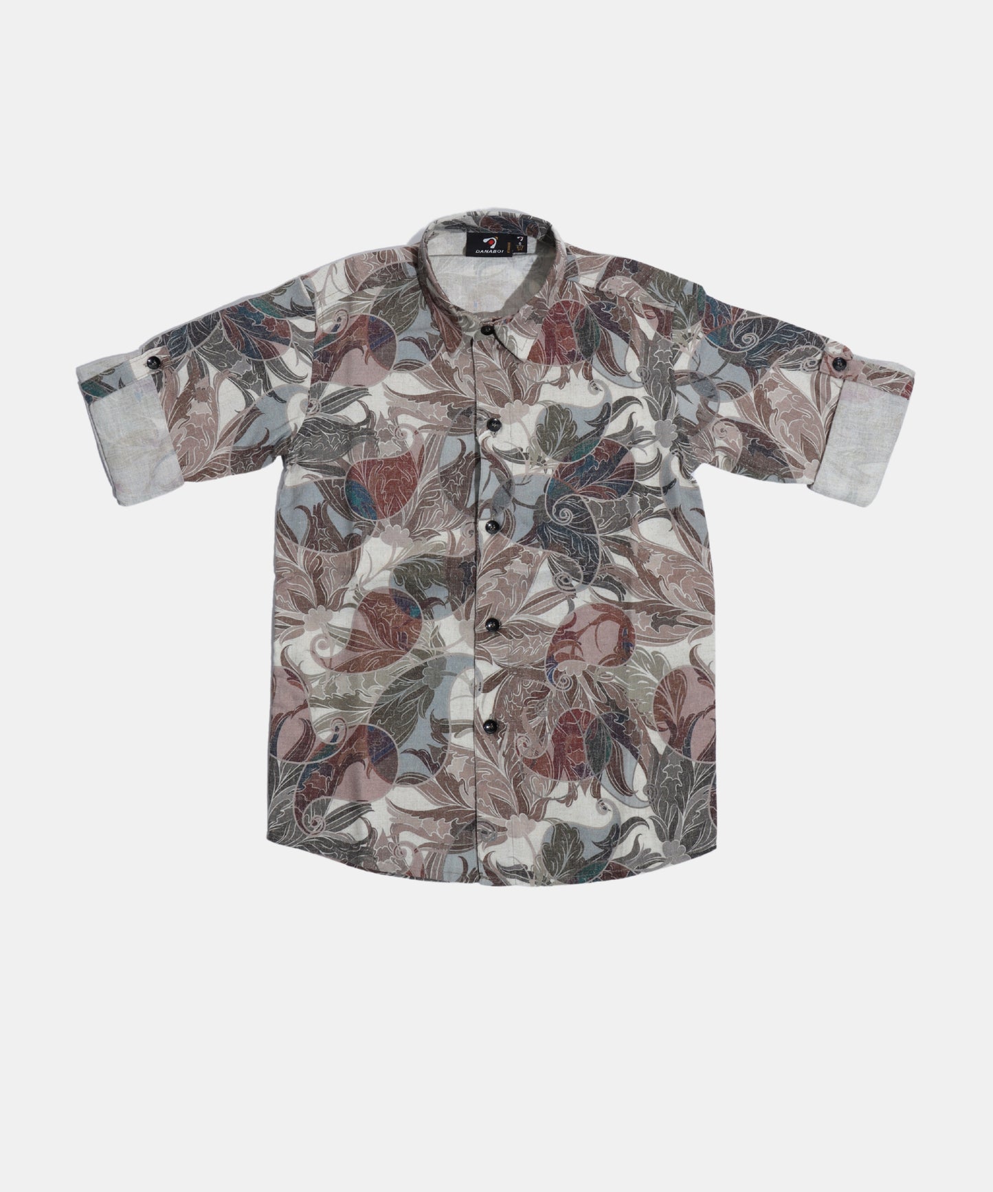 Danaboi Beige Floral Print Boys Shirt