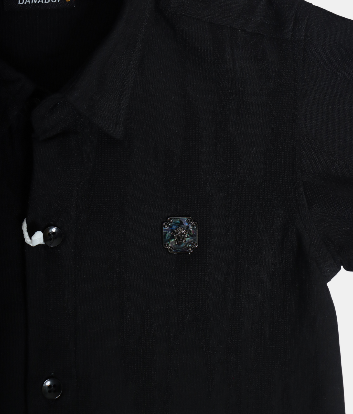 Danaboi Black Boys Shirt with Roll Up Sleeves