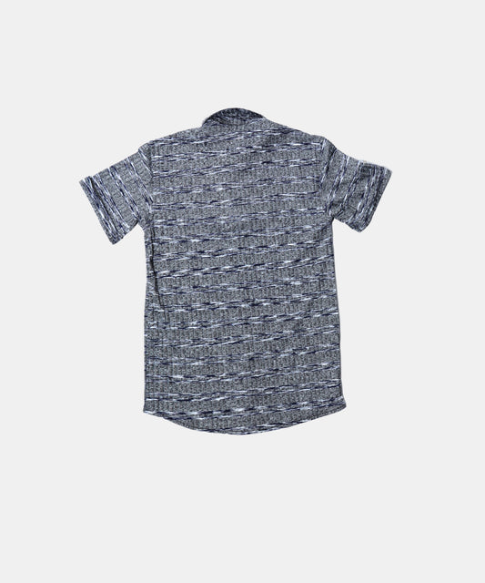 Danaboi Grey & Navy Textured Lines Boys Shirt