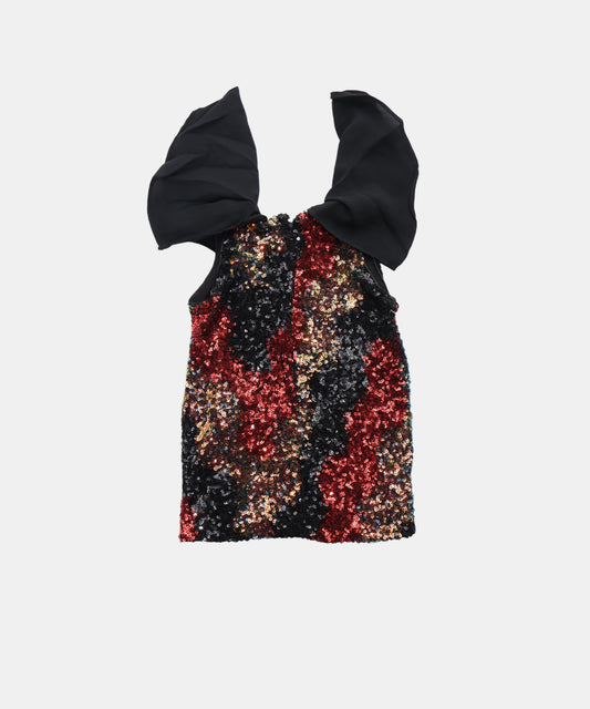 Tiny Girl Black & Red Sequin Girls Party Dress
