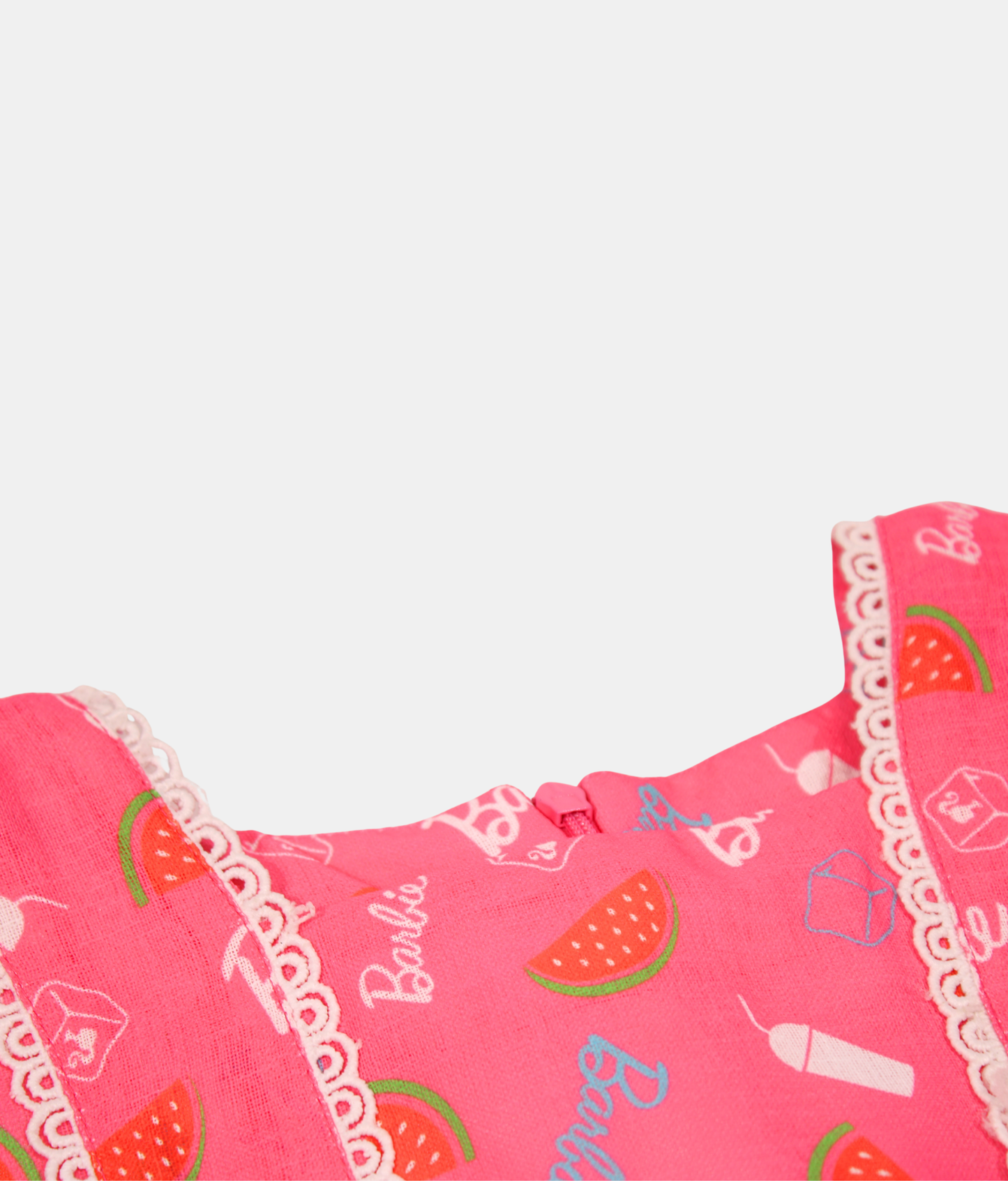 Tiny Girl Pink Barbie Print Girls Dress