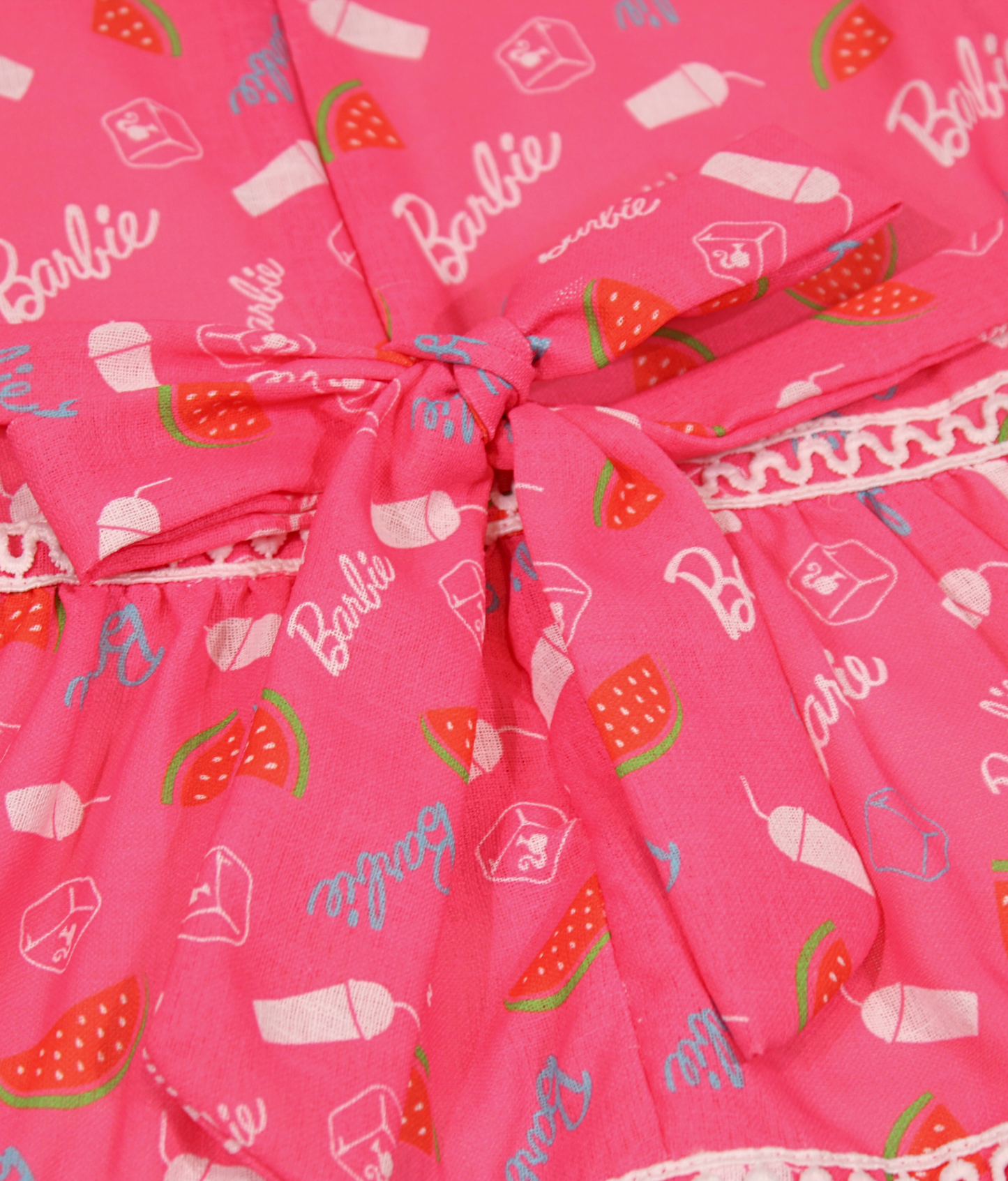 Tiny Girl Pink Barbie Print Girls Dress