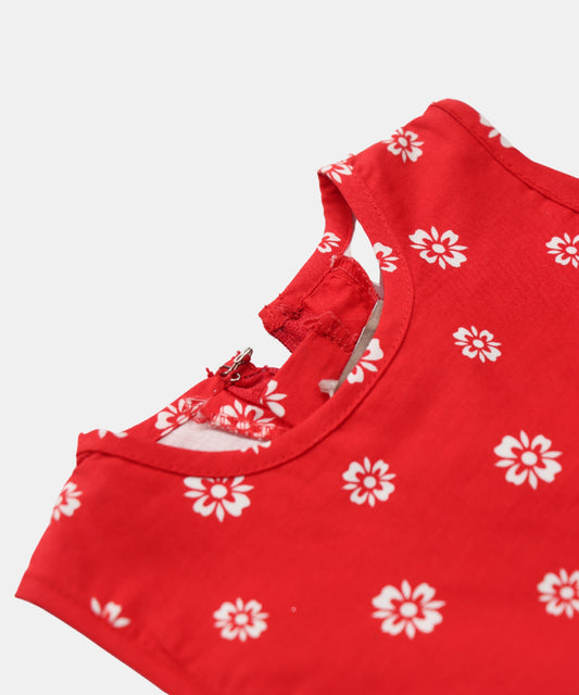 Tiny Girl Peach Embroidered Girls Frock Dress