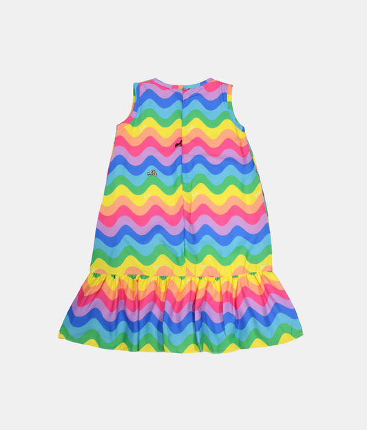 Tiny Girl Rainbow Wave Girls Dress