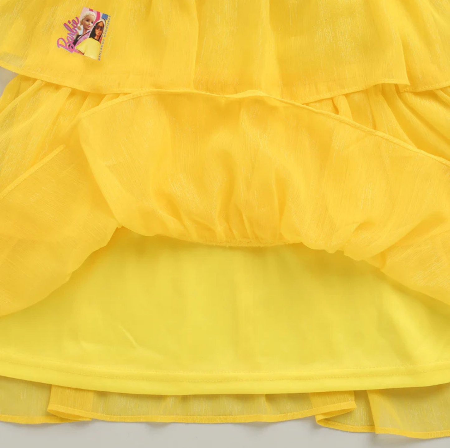 Yellow Barbie Girls Layered Midi