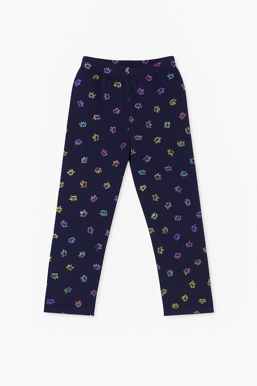 Play Navy Printed Girls Leggings