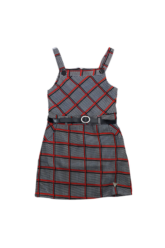 Tiny Girl Black Checkered Girls Pinafore Dress
