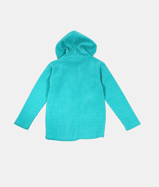 Danaboi Aqua Blue Boys Hooded Cardigan with Black T-Shirt