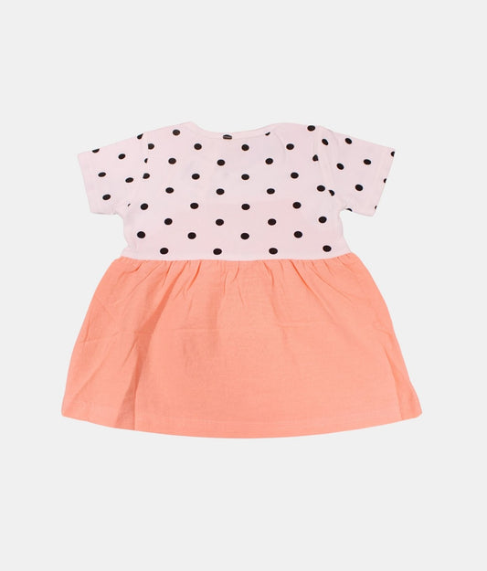 Dapp Peach Bow Detail Girls Dress