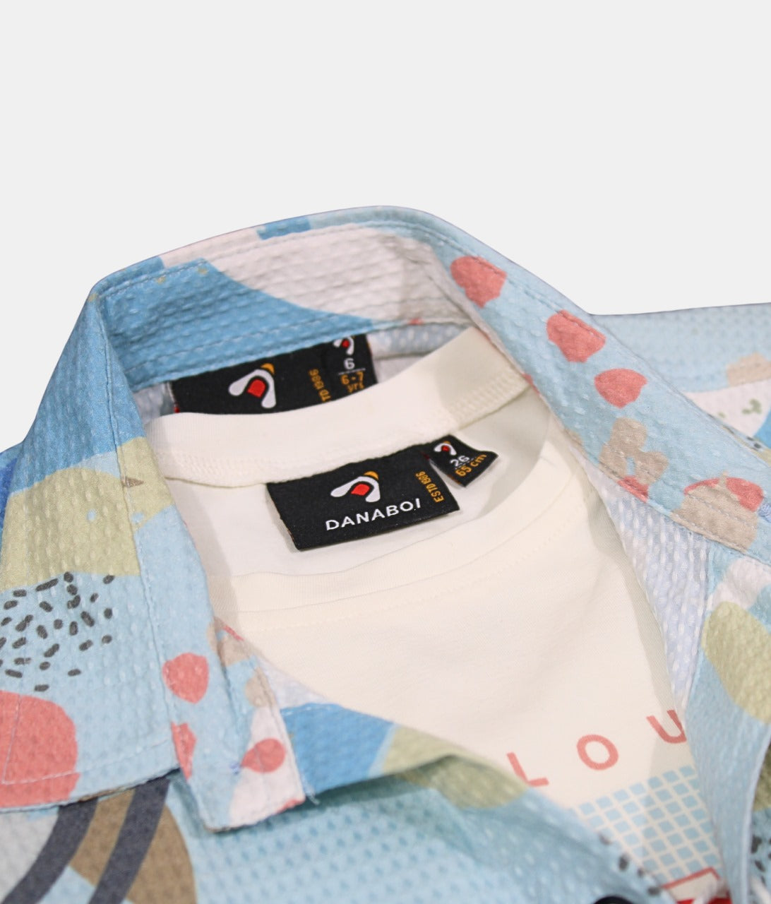 Danaboi Pale Blue Printed Boys Shirt