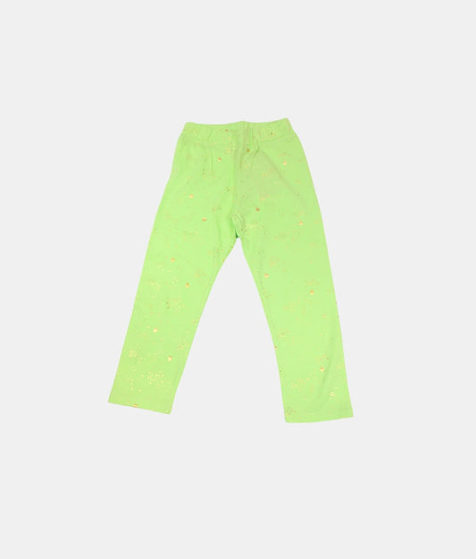 Play Light Green Printed Girls Leggings