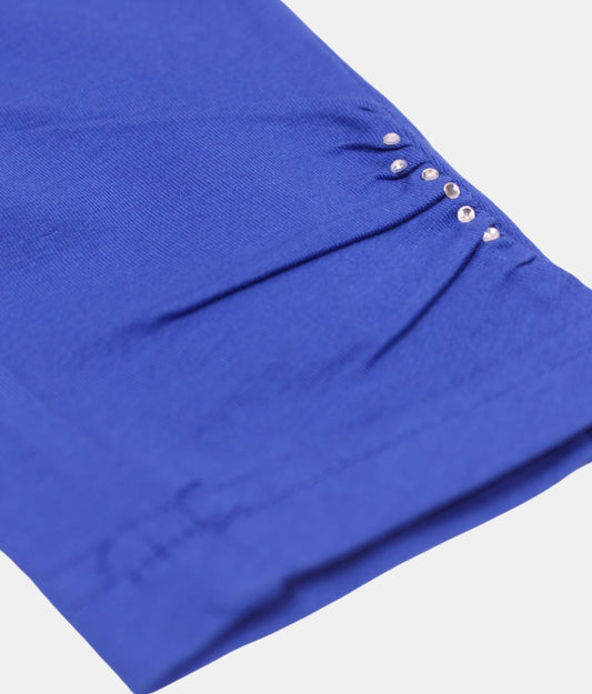 Tiny Girl Blue Embellished Girls Capri Leggings