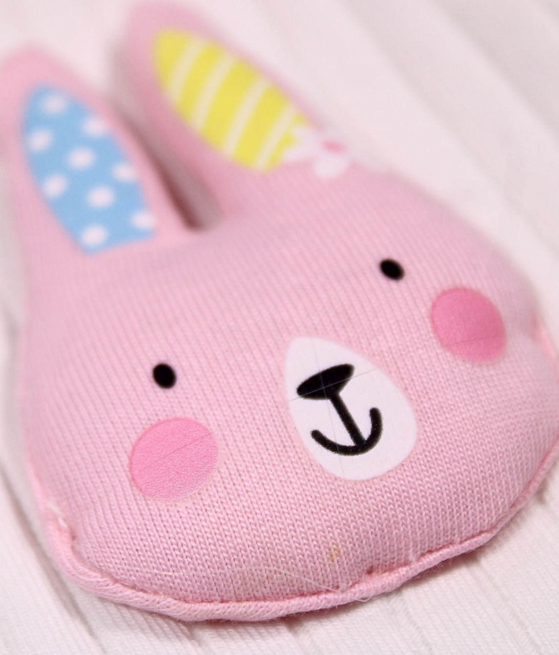 Play White Ribbed Kids Vest with Bunny Applique