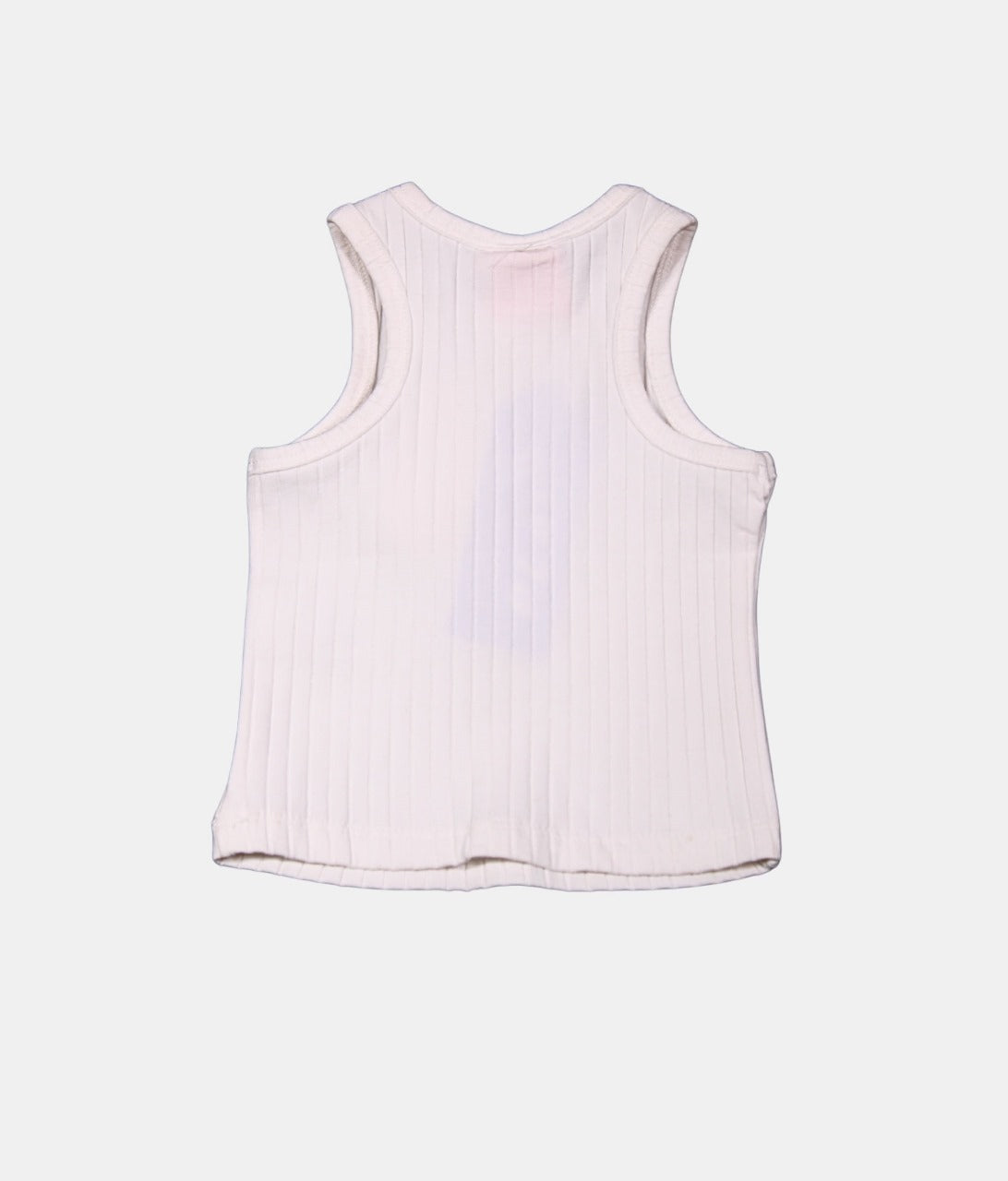 Play White Ribbed Kids Vest with Bunny Applique