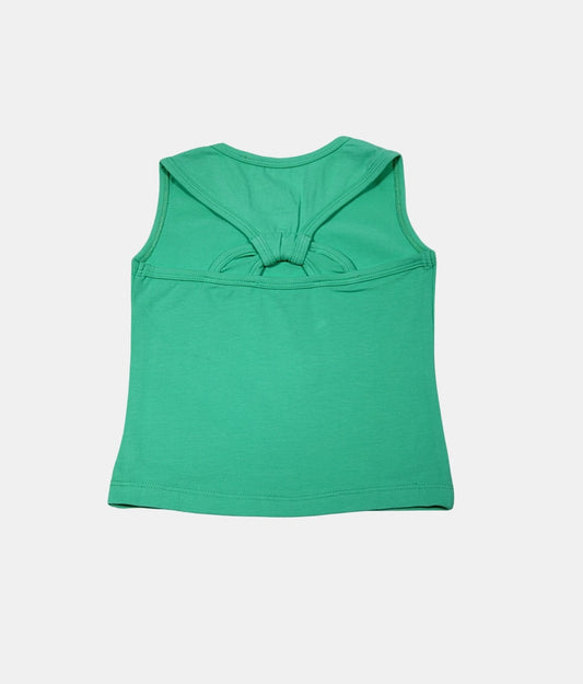 Tiny Girl Green Printed Kids Vest