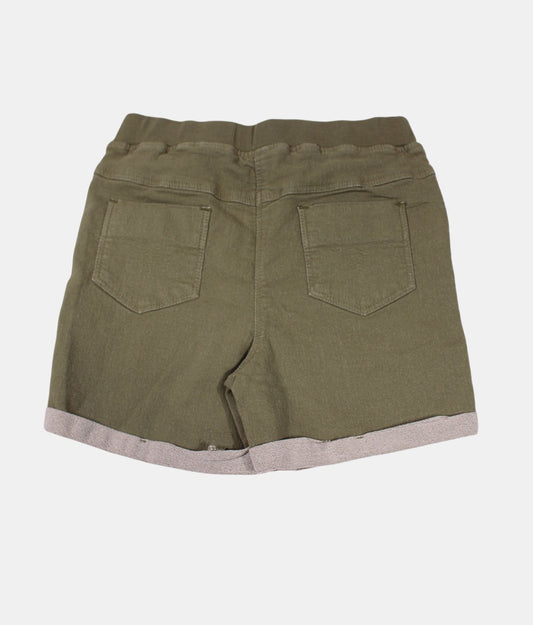 Little Kangaroos Olive Green Boys Rolled Hem Shorts