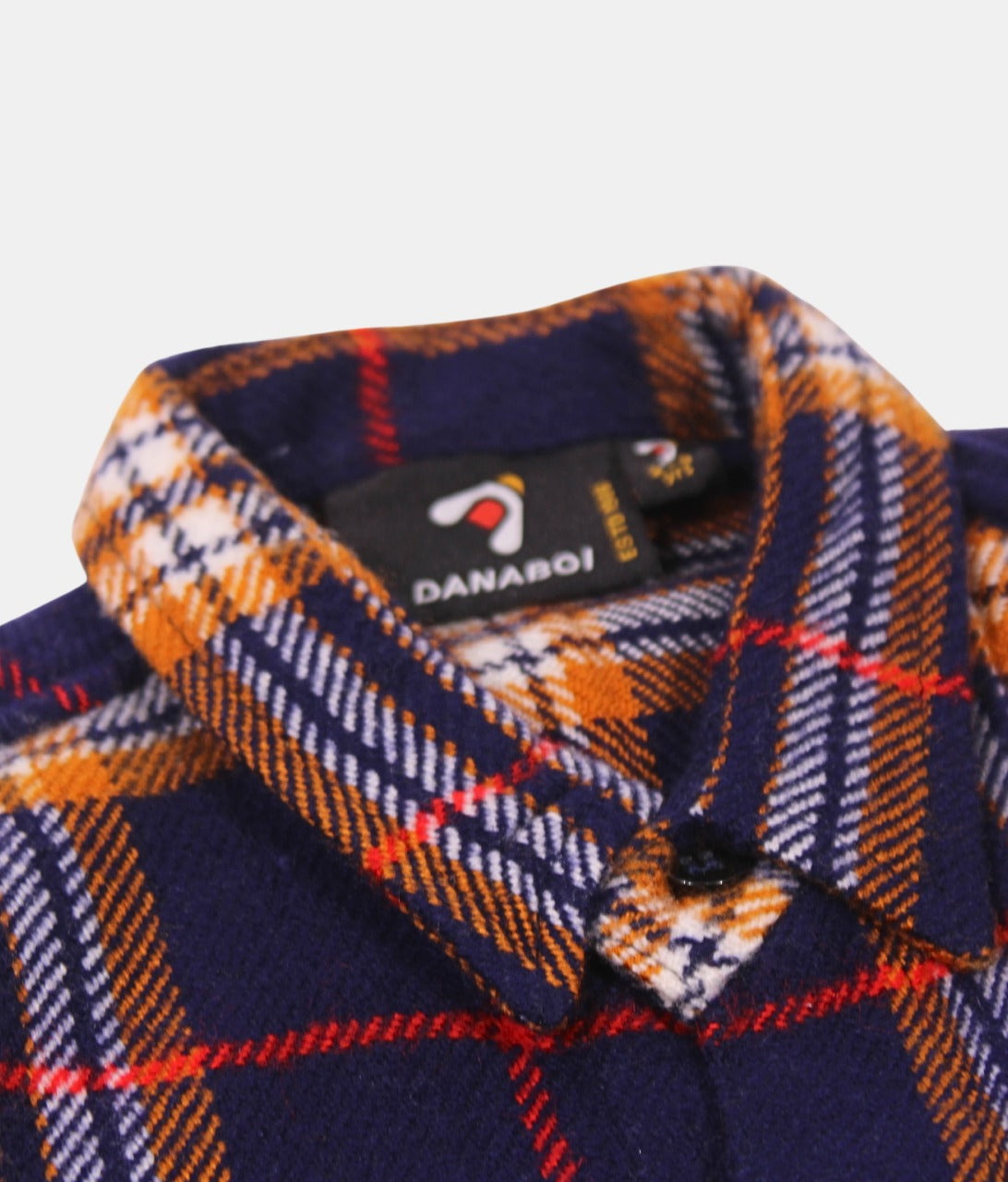 Danaboi Navy Blue Plaid Boys Shirt