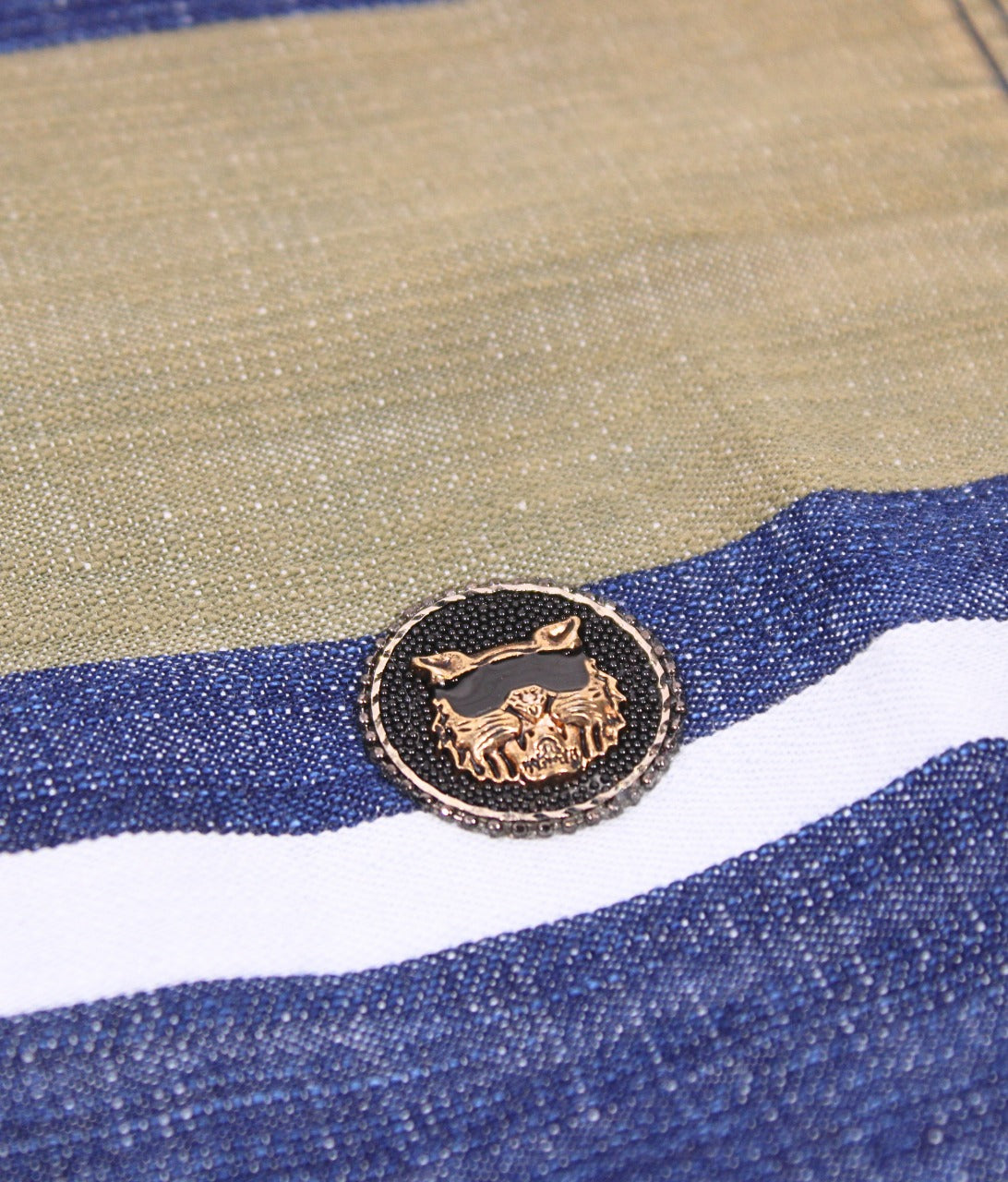 Danaboi Blue Striped Boys Denim Shirt